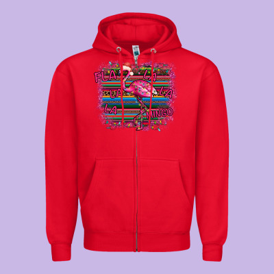 Flamingo Christmas Zipper Hoodie Designed By Bettercallsaul