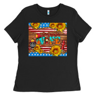 Black american flag firefighter wife Ladies Tee - HRA Design Shop