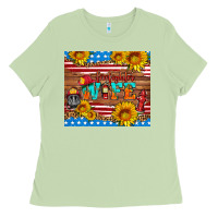 Matcha american flag firefighter wife Ladies Tee - HRA Design Shop