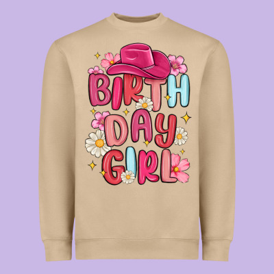 Birthday Girl Heavyweight Sweatshirt Designed By Maliassmallbusiness