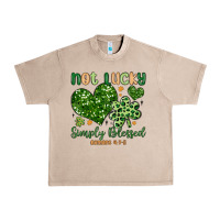 French Oak not lucky simply blessed Urban Heavy Tee - MaliasSmallBusiness