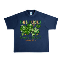 Navy not lucky simply blessed Urban Heavy Tee - MaliasSmallBusiness