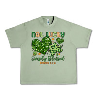 Oil Green not lucky simply blessed Urban Heavy Tee - MaliasSmallBusiness