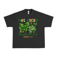Pigment Black not lucky simply blessed Urban Heavy Tee - MaliasSmallBusiness
