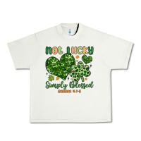 Pistachio not lucky simply blessed Urban Heavy Tee - MaliasSmallBusiness