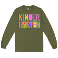 Army Green kindergarten Long Sleeve Tee - NancyCooperArtShop