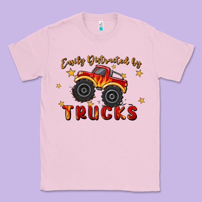 Easily Distracted By Trucks Classic Tee Designed By Maliassmallbusiness