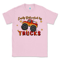 Bubblegum Pink easily distracted by trucks Classic Tee - MaliasSmallBusiness