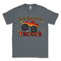 Charcoal Heather easily distracted by trucks Classic Tee - MaliasSmallBusiness