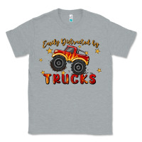 Heather Grey easily distracted by trucks Classic Tee - MaliasSmallBusiness