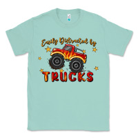 Seafoam easily distracted by trucks Classic Tee - MaliasSmallBusiness