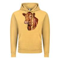 Vintage Mustard red angus cattle cow Vintage Hoodie - LillyAllenDesigns