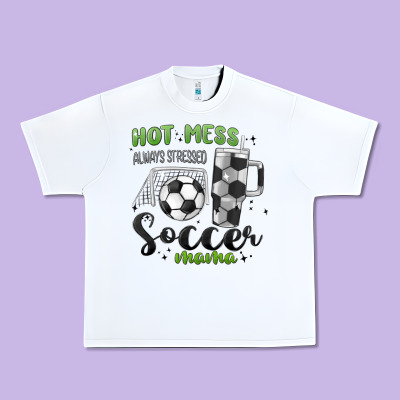 Hot Mess Always Stressed Soccer Mama Stanley Cup Urban Heavy Tee Designed By Maliassmallbusiness