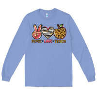Colony Blue peace love teach Long Sleeve Tee - NancyCooperArtShop