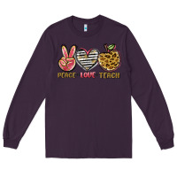 Plum peace love teach Long Sleeve Tee - NancyCooperArtShop