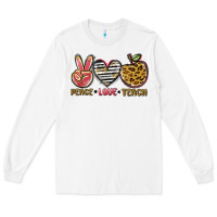 White peace love teach Long Sleeve Tee - NancyCooperArtShop