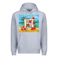 Heather Grey summer mama Premium Hoodie - TumblerDesignByShophia