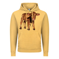 Vintage Mustard red angus calf Vintage Hoodie - LillyAllenDesigns
