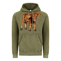 Vintage Olive red angus calf Vintage Hoodie - LillyAllenDesigns