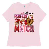 Bubblegum Pink we're a perfect match Ladies Tee - OliviaCreatesArt