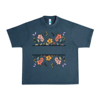 Midnight Navy wildflower your text here Urban Heavy Tee - MaliasSmallBusiness