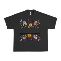 Pigment Black wildflower your text here Urban Heavy Tee - MaliasSmallBusiness