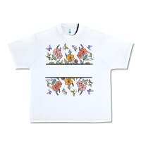 White wildflower your text here Urban Heavy Tee - MaliasSmallBusiness