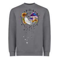 Storm moon and mushrooms with sunflower Heavyweight Sweatshirt - MaliasSmallBusiness