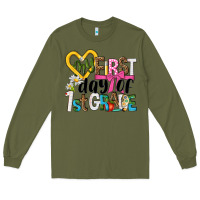 Army Green my first day of 1st grade Long Sleeve Tee - NancyCooperArtShop