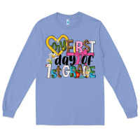 Colony Blue my first day of 1st grade Long Sleeve Tee - NancyCooperArtShop