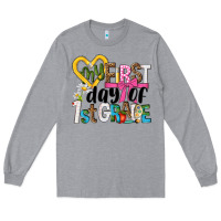 Heather Grey my first day of 1st grade Long Sleeve Tee - NancyCooperArtShop