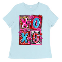 Baby Blue xoxo with roses and candies olivia Ladies Tee - OliviaCreatesArt