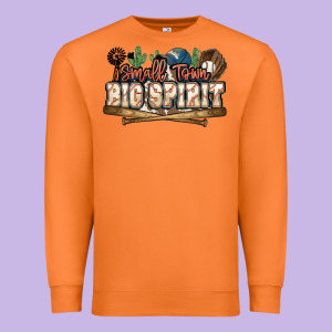 Small Town Big Spirit Baseball Premium Sweatshirt Designed By Howdyjamesfarm