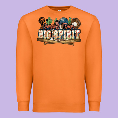 Small Town Big Spirit Baseball Premium Sweatshirt Designed By Howdyjamesfarm