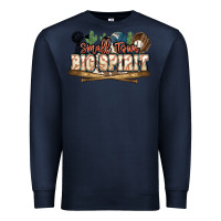 Navy Small town big spirit Baseball Premium Sweatshirt - HowdyJamesFarm