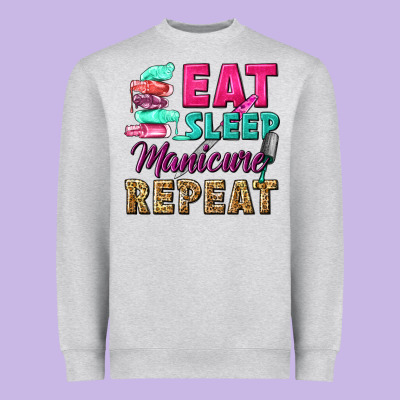 Eat Sleep Manicure Repeat Heavyweight Sweatshirt Designed By Nancycooperartshop