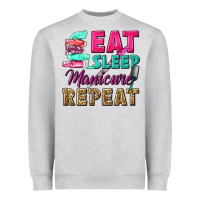Heather Grey eat sleep manicure repeat Heavyweight Sweatshirt - NancyCooperArtShop