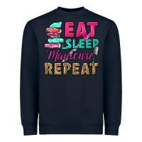 Navy eat sleep manicure repeat Heavyweight Sweatshirt - NancyCooperArtShop