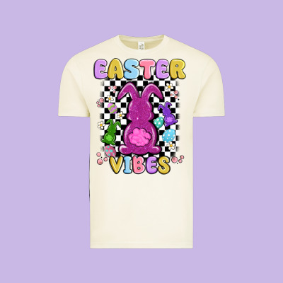 Easter Vibes Peep Faux Sequin Vintage Tee Designed By Maliassmallbusiness