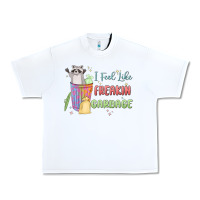 White i feel like garbage raccoon Urban Heavy Tee - MaliasSmallBusiness