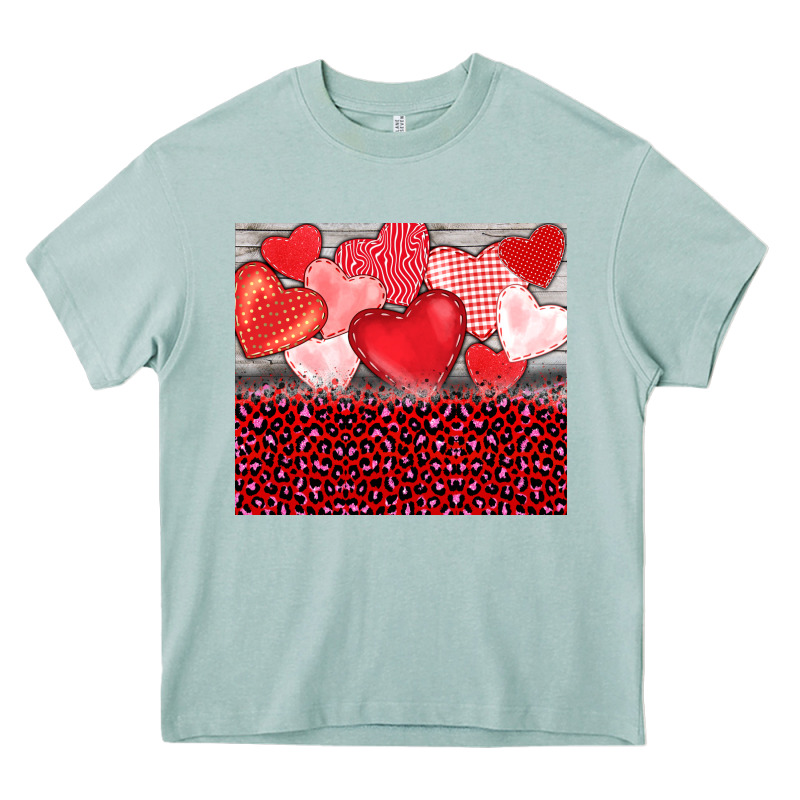 Valentine's Day Red Hearts Red Leopard Heavy Core Tee by BarkalooDesign | Teevron