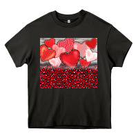 Asphalt valentine's day red hearts red leopard Heavy Core Tee - BarkalooDesign