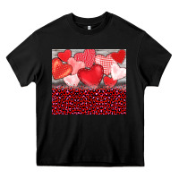 Black valentine's day red hearts red leopard Heavy Core Tee - BarkalooDesign
