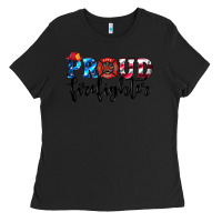 Black proud firefighter Ladies Tee - HRA Design Shop