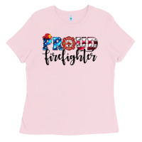 Bubblegum Pink proud firefighter Ladies Tee - HRA Design Shop