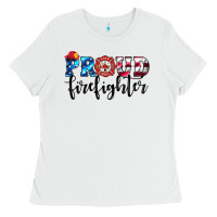 White proud firefighter Ladies Tee - HRA Design Shop