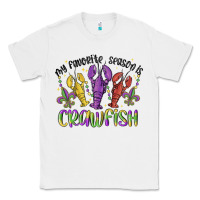 White my favorite season is crawfish Classic Tee - MaliasSmallBusiness