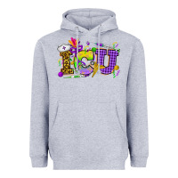 Heather Grey Mardi Gras ICU Nurse Heavyweight Hoodie - HowdyJamesFarm