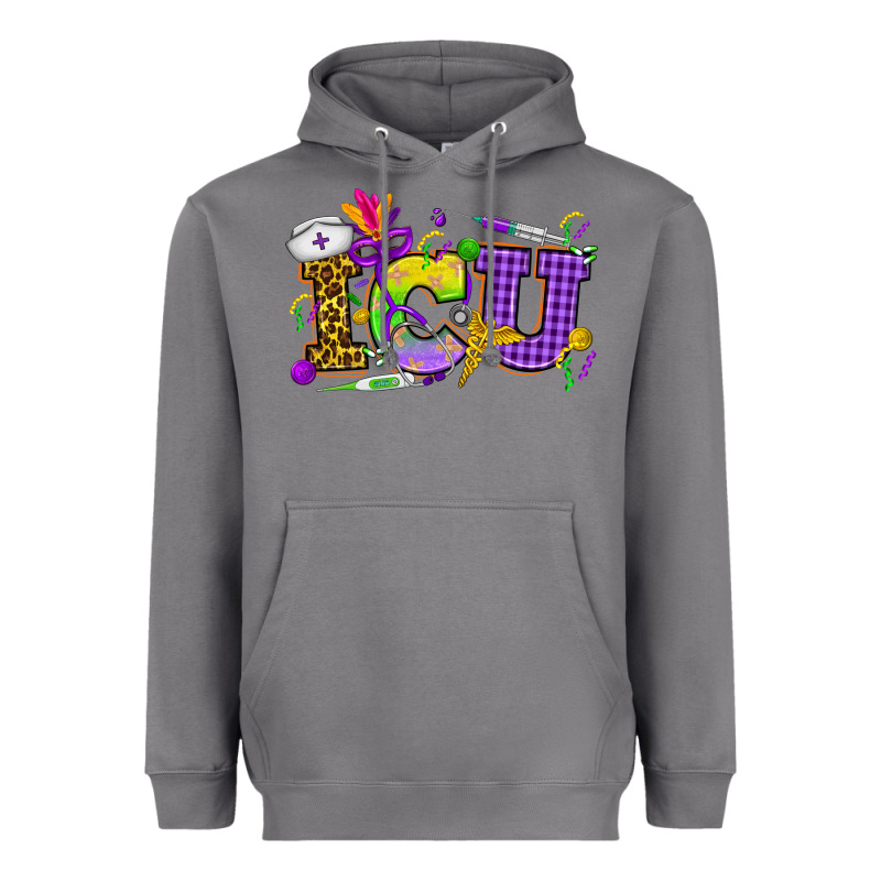 Mardi Gras Icu Nurse Heavyweight Hoodie by HowdyJamesFarm | Teevron