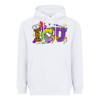 White Mardi Gras ICU Nurse Heavyweight Hoodie - HowdyJamesFarm